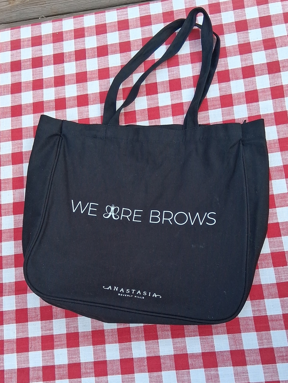 Anastasia Black Canvas 'We Are Brows' Tote